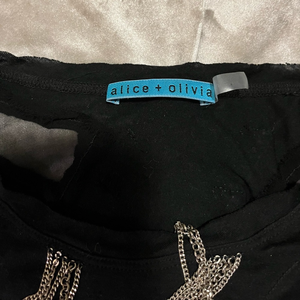 Alice And Olivia “Rock ‘N’ Roll” Black & Silver C… - image 2